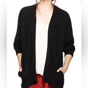 Aritzia Wilfred Silk & Cashmere Blend Open Front Cardigan  Mesh/Waffle Size L